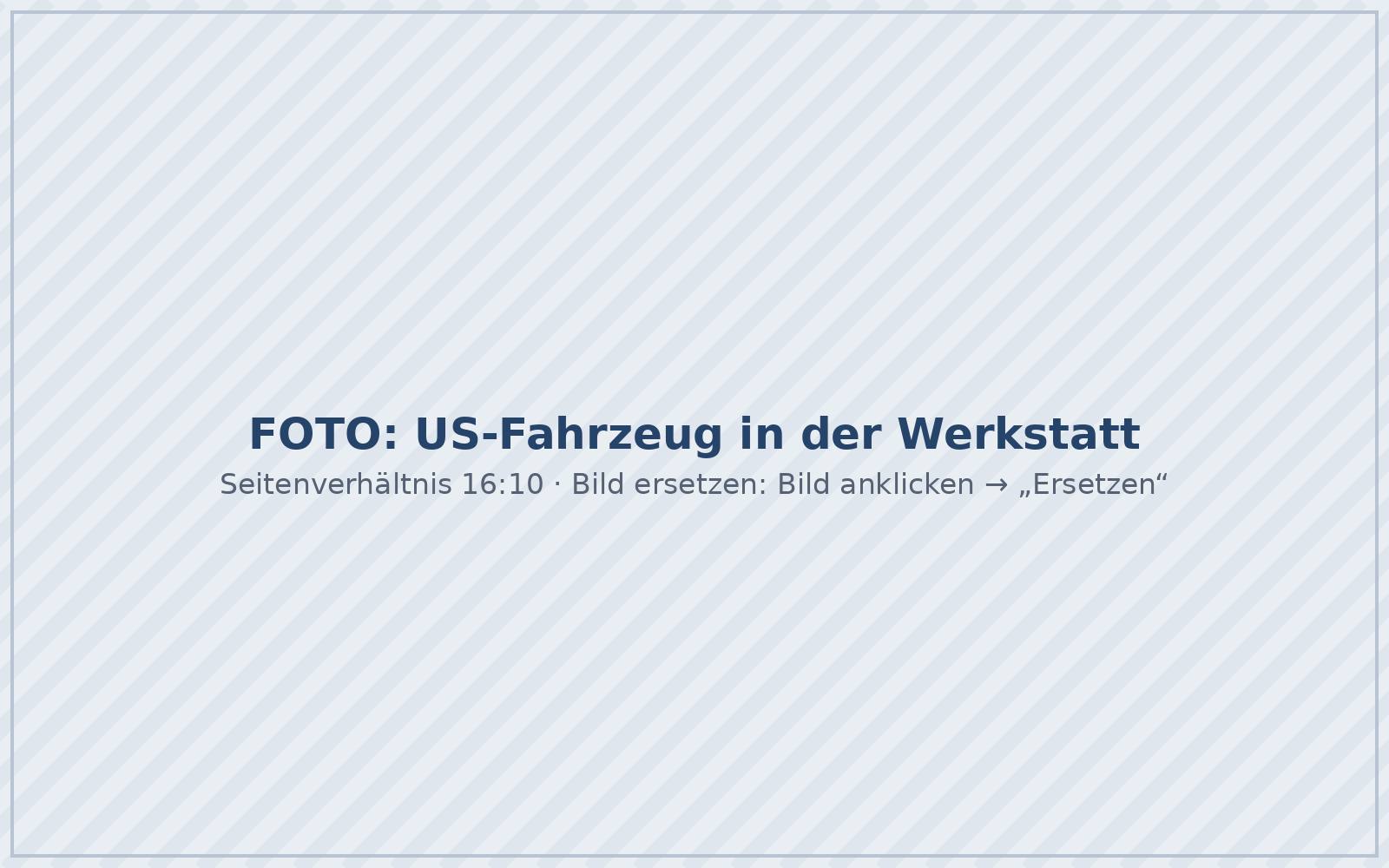 US-Fahrzeug in der Werkstatt